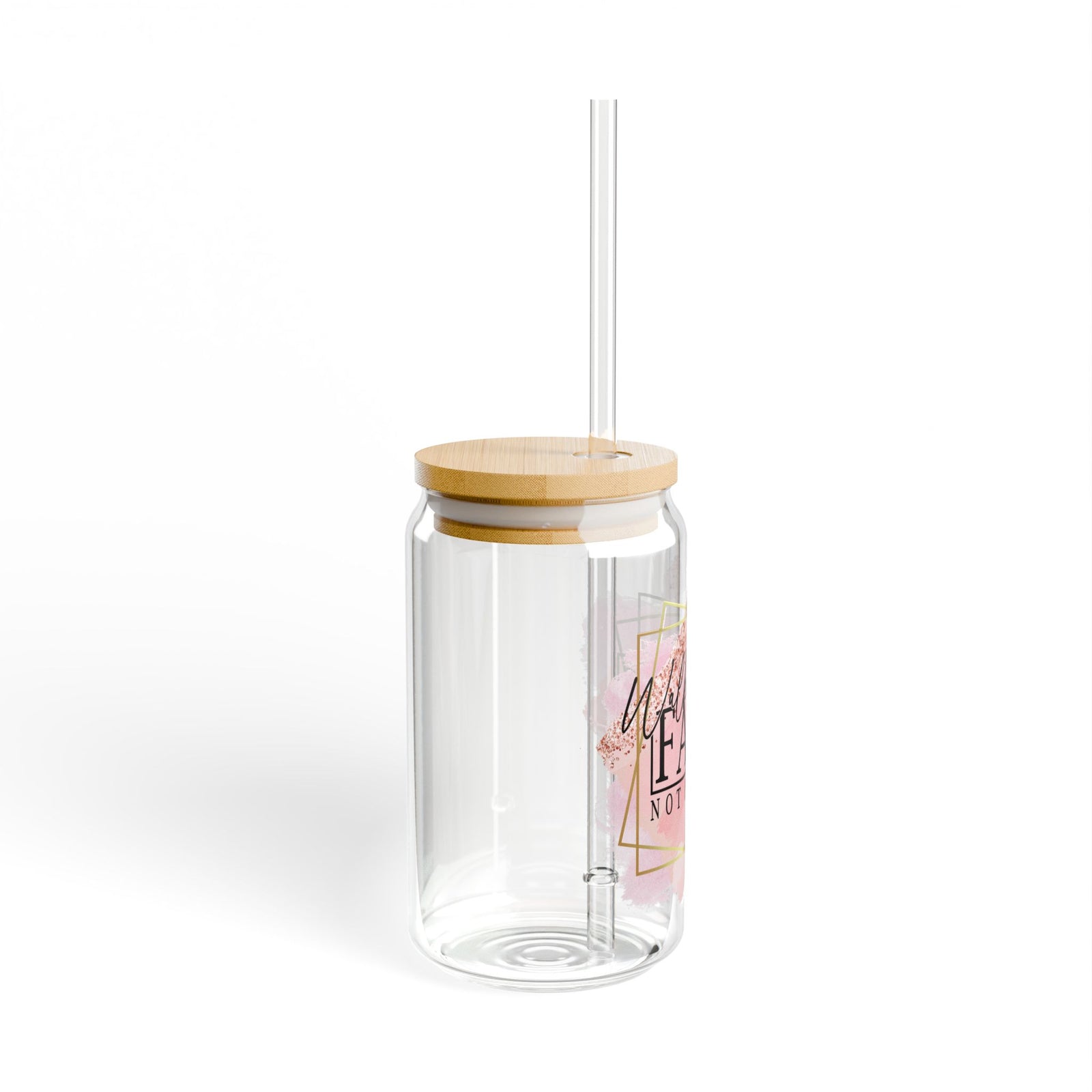 Walk by Faith Not by Sight Inspirational Tumbler Sipper Glass 16oz — Reusable Drink Jar with Lid & Straw - Sydney So Sweet