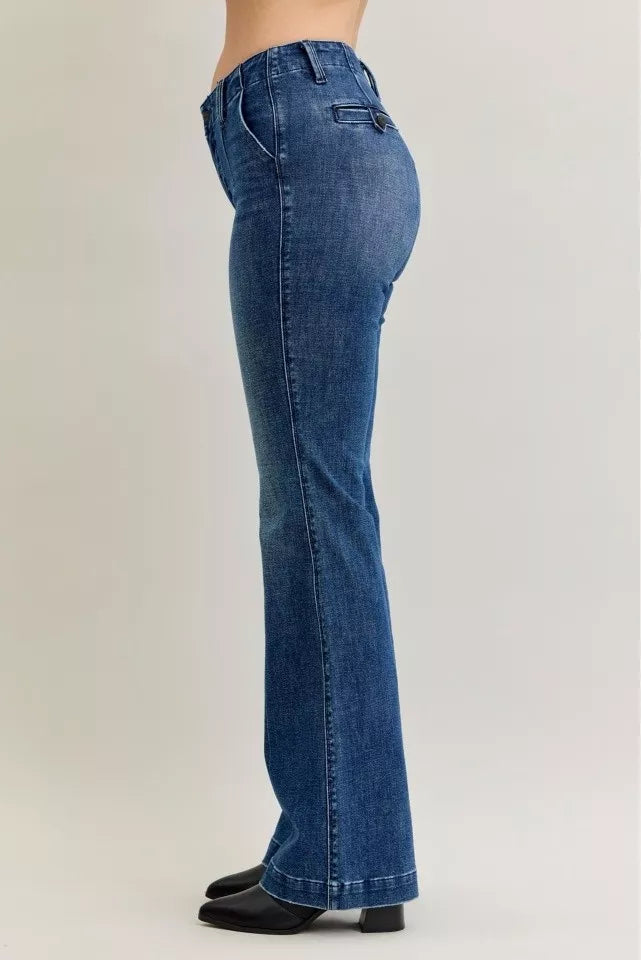 Judy Blue Full Size Mid Rise Bootcut Jeans with Welt Pockets Plus Size - Sydney So Sweet