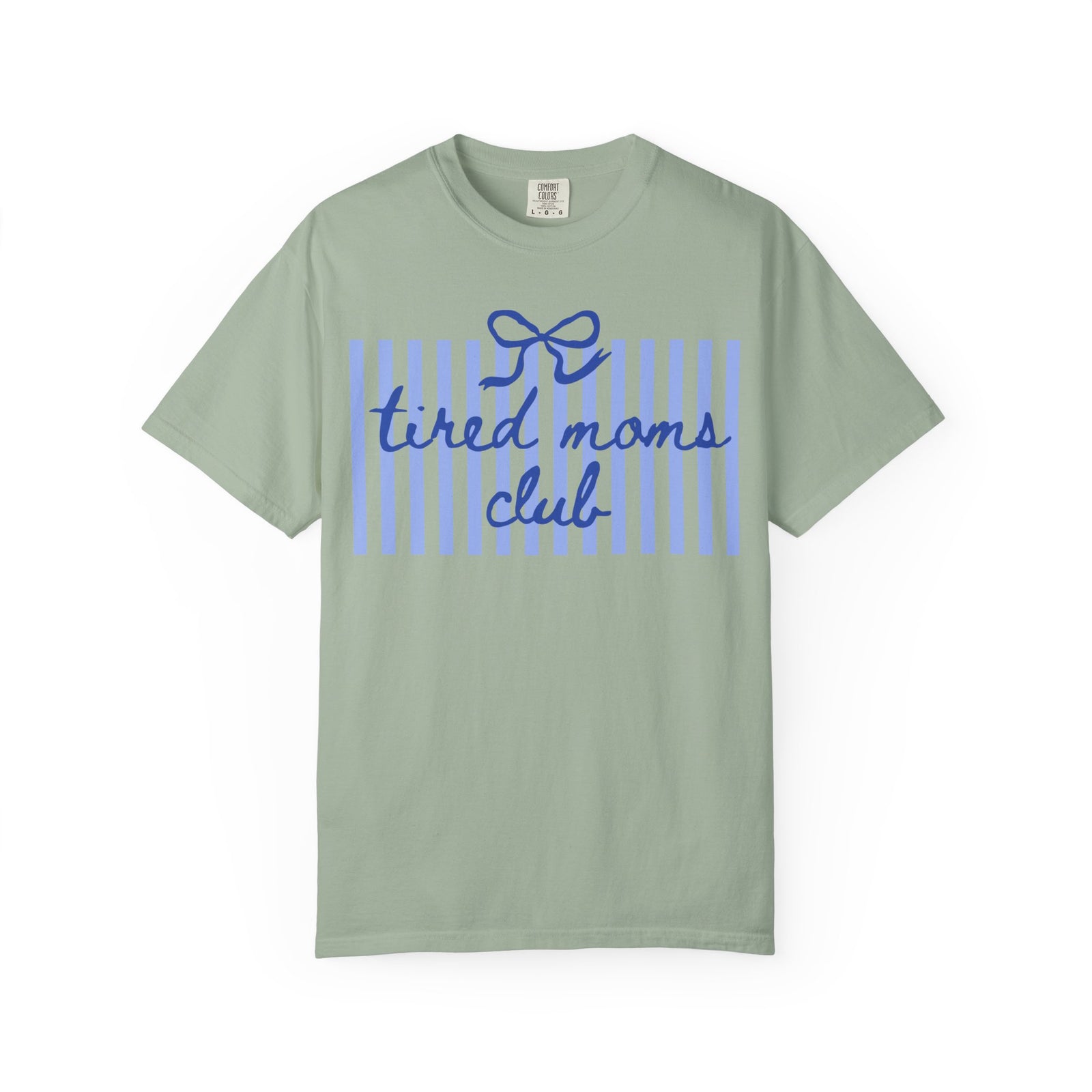Tired Moms Club Graphic T-Shirt Cute Striped Tee for Busy Moms
