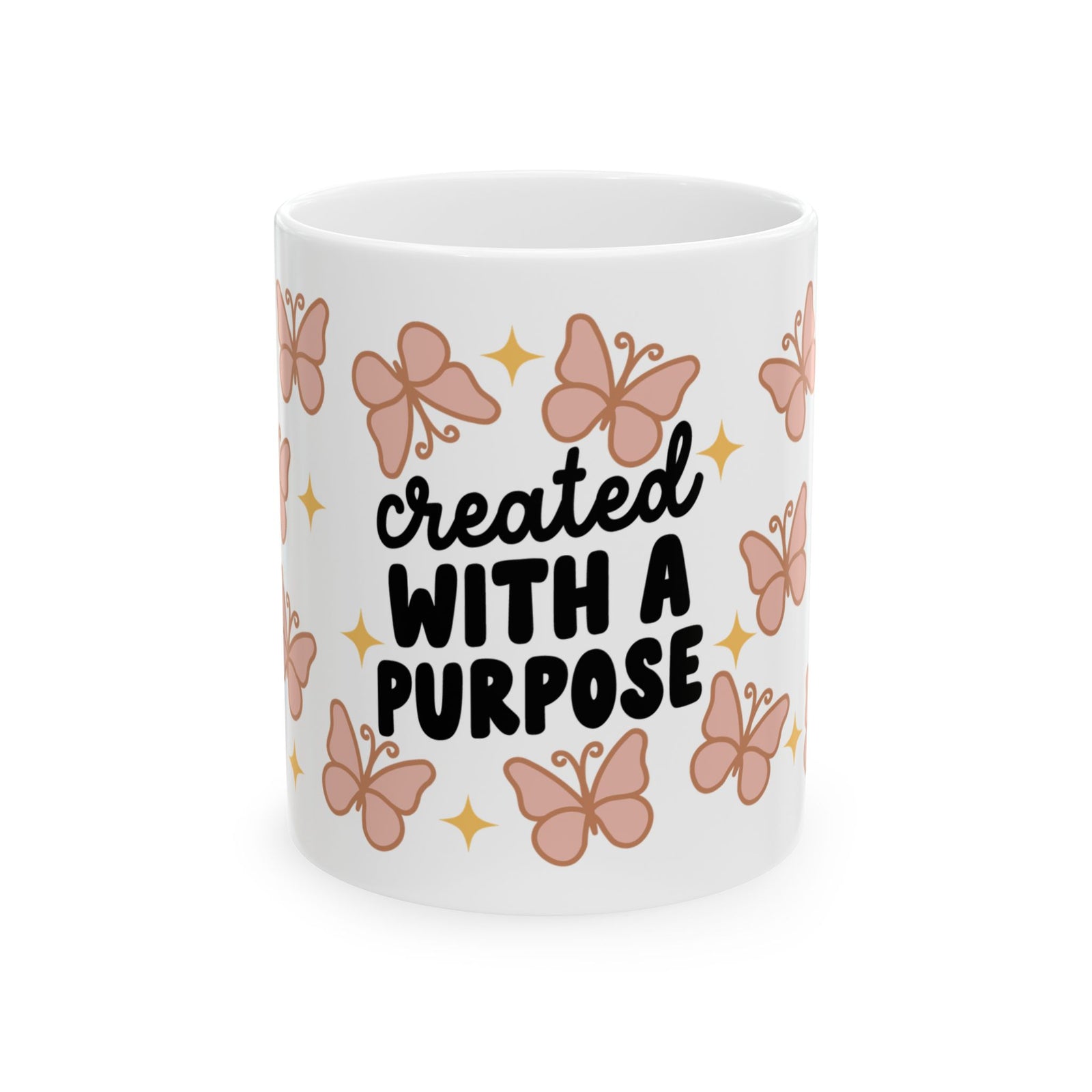 Created With a Purpose Cute Ceramic Mug Coffee Cup (11oz & 15oz)