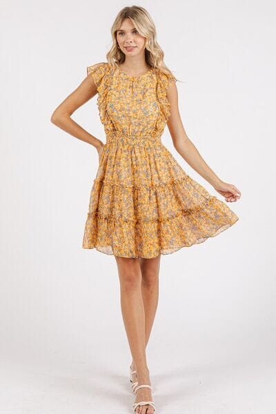 Mittoshop Ditsy Floral Print Ruffle Chiffon Mini Dress - Sydney So Sweet