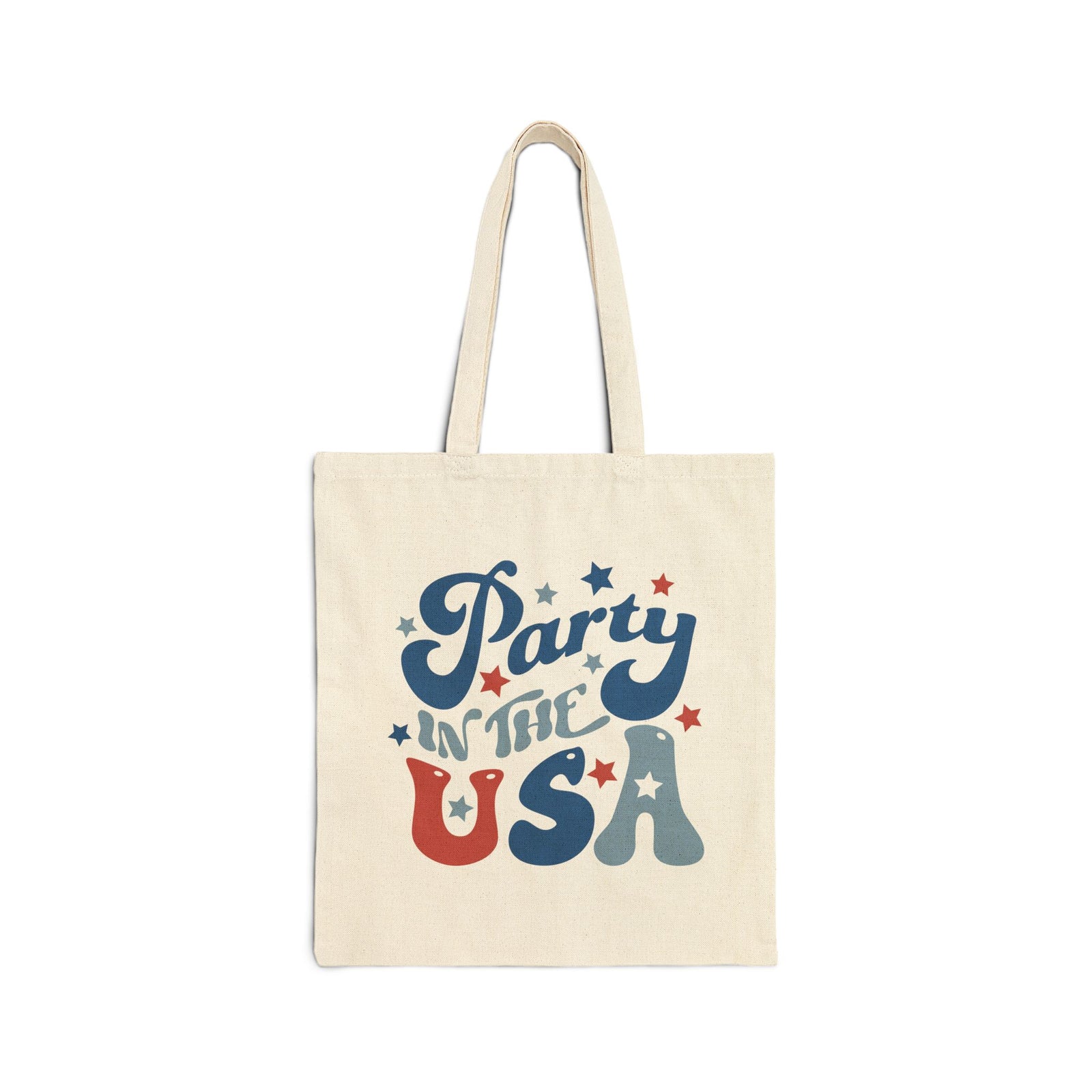 Party in the USA Patriotic 4th of July Cotton Canvas Tote Bag