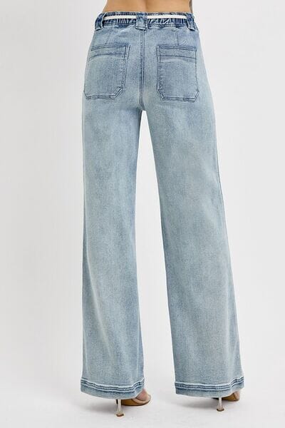RISEN Full Size Straight Leg Jeans with Pockets Plus Size - Sydney So Sweet