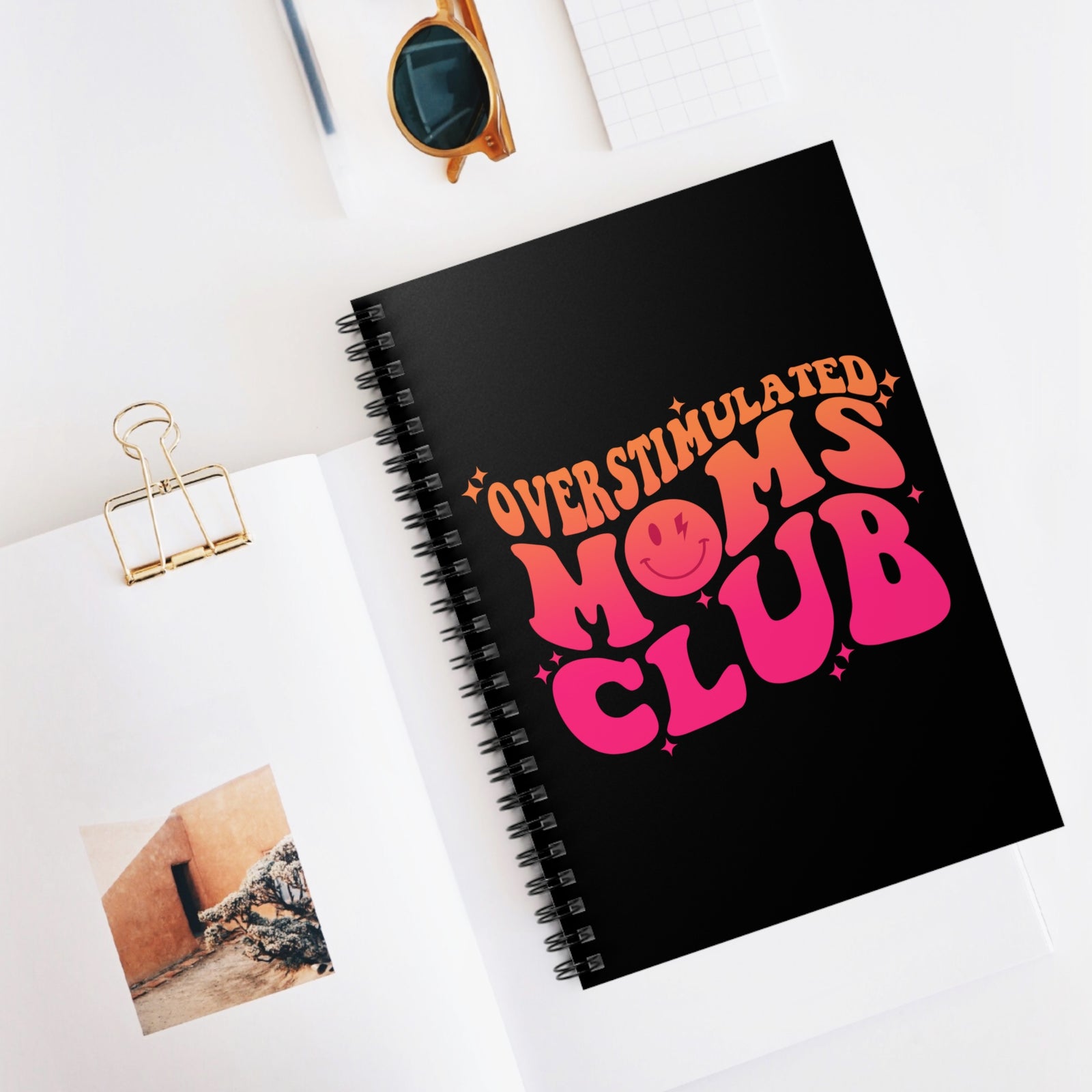 Overstimulated Moms Club Spiral Notebook Journal for Busy Mothers