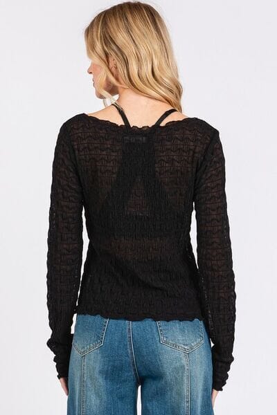 Mittoshop Lettuce Hem Boat Neck Long Sleeve Blouse - Sydney So Sweet