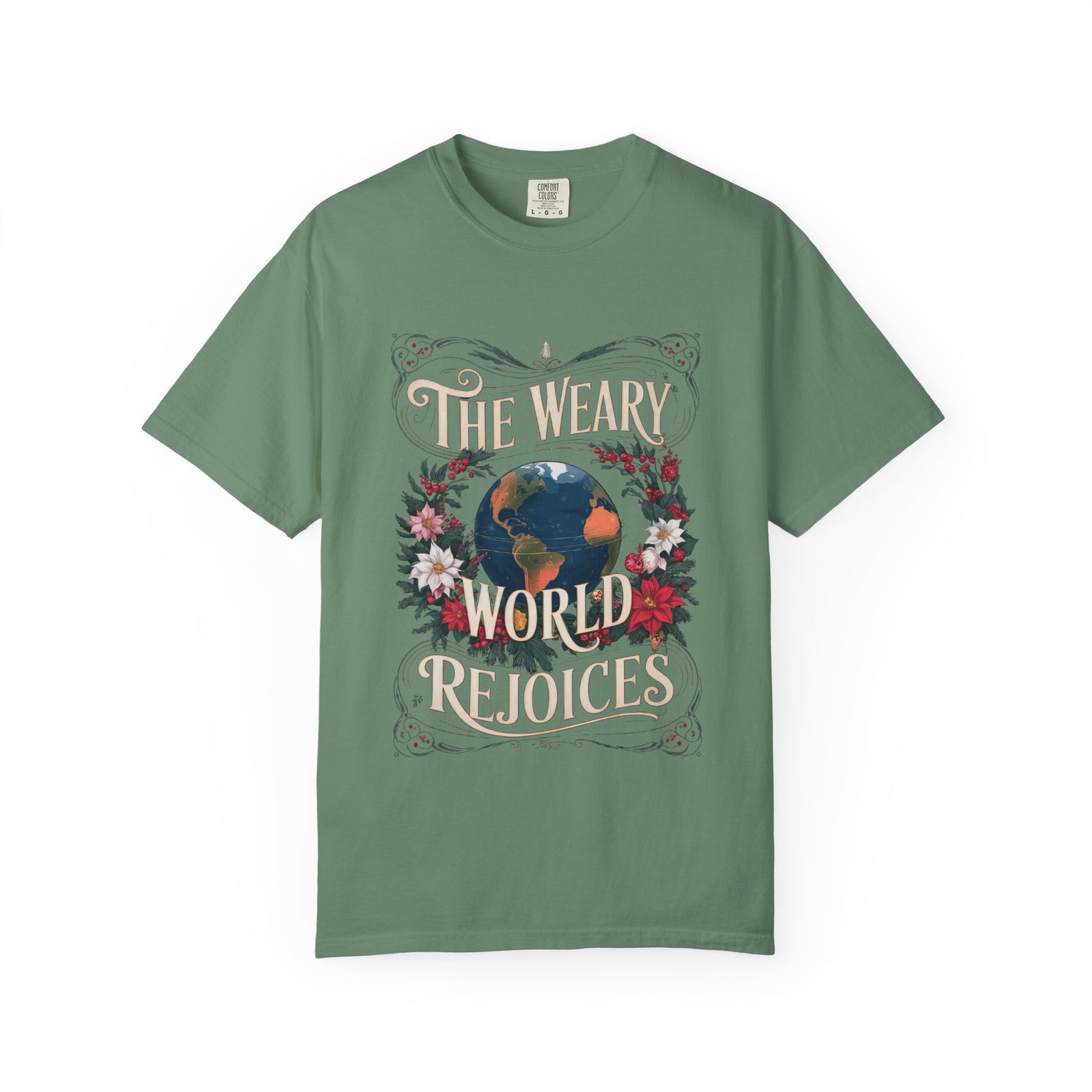 The Weary World Rejoices Christmas T-Shirt Christian Graphic Tee