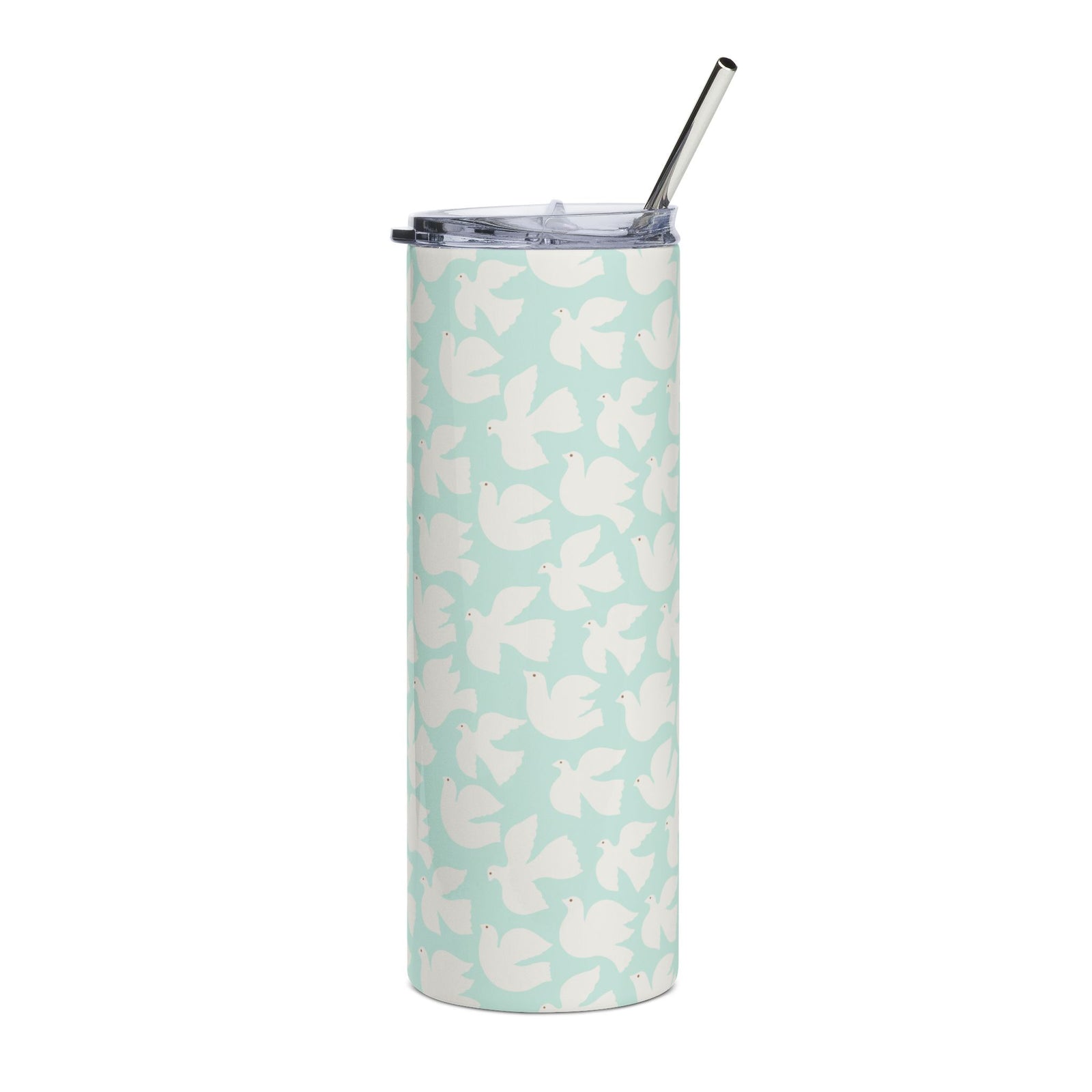 Mint Peace Dove 20oz Floral Stainless Steel Tumbler Insulated Travel Cup