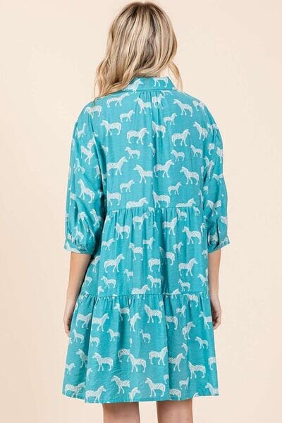 Mittoshop Zebra Print Button Down Shirt Mini Dress - Sydney So Sweet
