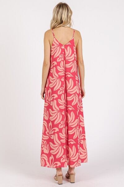 Mittoshop Printed V-Neck Maxi Cami Dress with Pockets - Sydney So Sweet