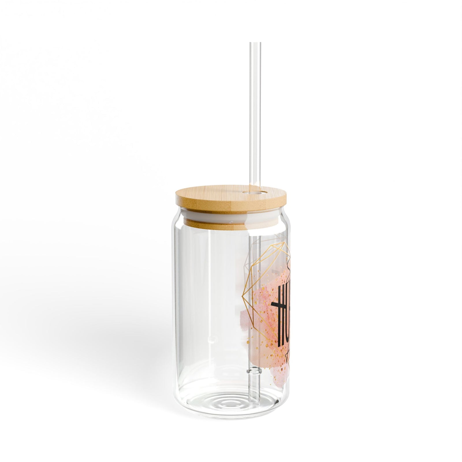 Stay Humble Hustle Hard Tumbler Sipper Glass 16oz — Reusable Drink Jar with Lid & Straw - Sydney So Sweet