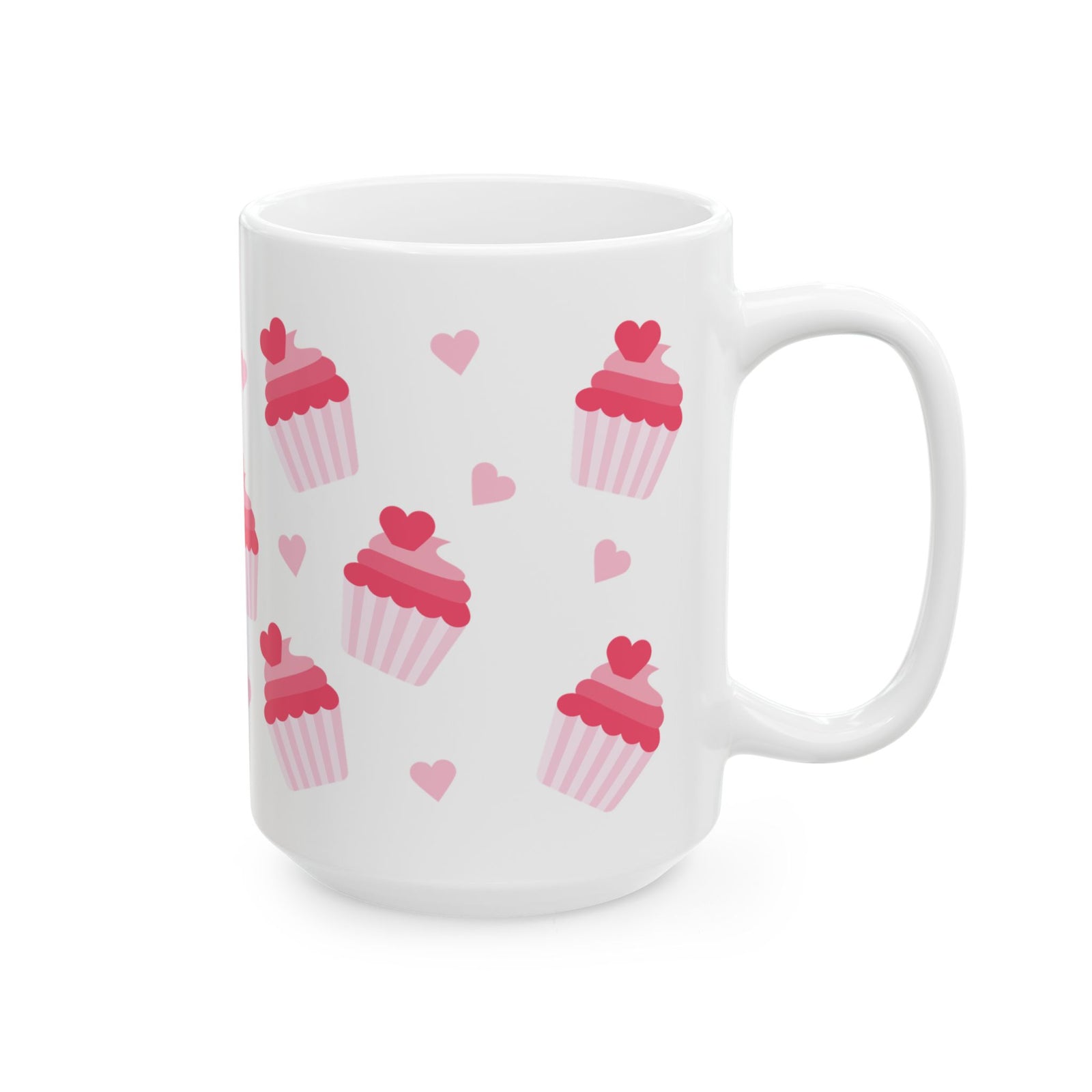 Cupcake Hearts Cute Ceramic Mug Coffee Cup (11oz & 15oz)