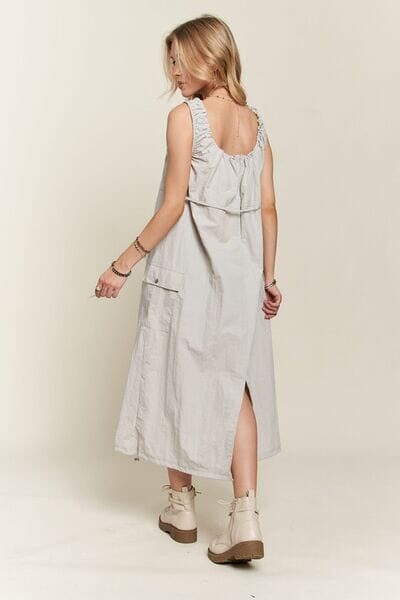 ADORA Drawstring Slit Back Cargo Dress - Sydney So Sweet