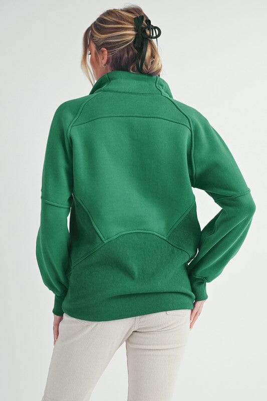 Aemi + Co Half Zip Raglan Sleeve Sweatshirt with Kangaroo Pocket - Sydney So Sweet
