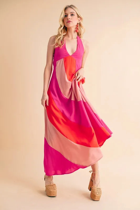 Aemi+Co Color Block Sleeveless Maxi Dress - Sydney So Sweet