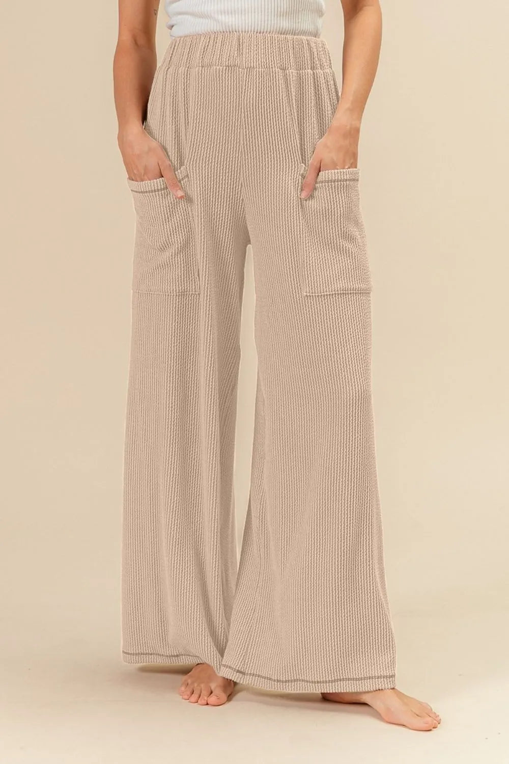 BiBi 2tone Cord Rib Waist Band Side Pocket Pants - Sydney So Sweet