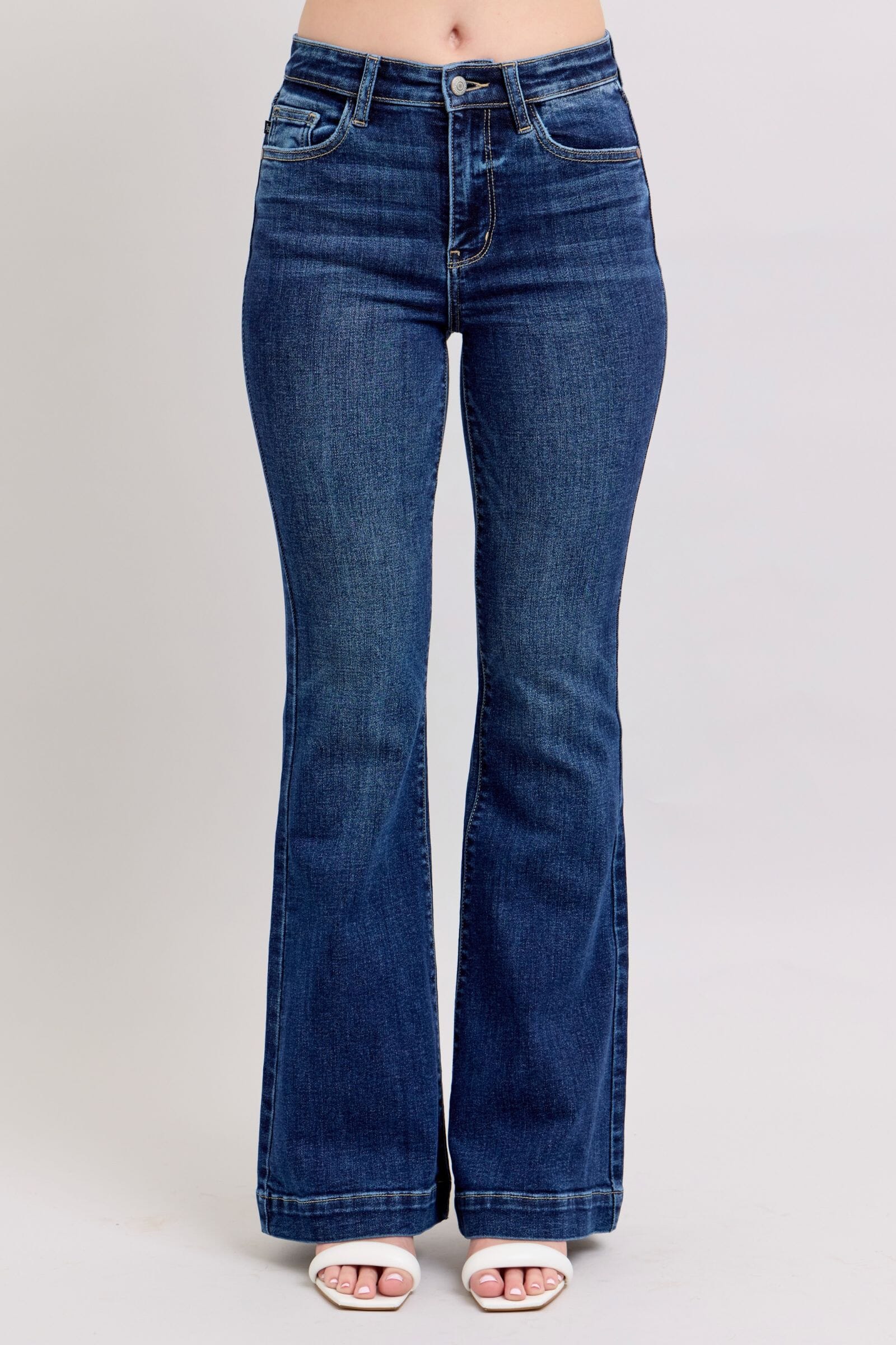 Judy Blue Full Size High Rise Flare Jeans with Pockets Plus Size - Sydney So Sweet