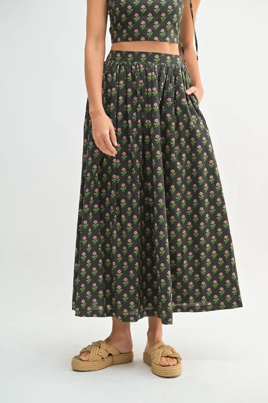 MABLE Floral Crop Top and Skirt Set - Sydney So Sweet