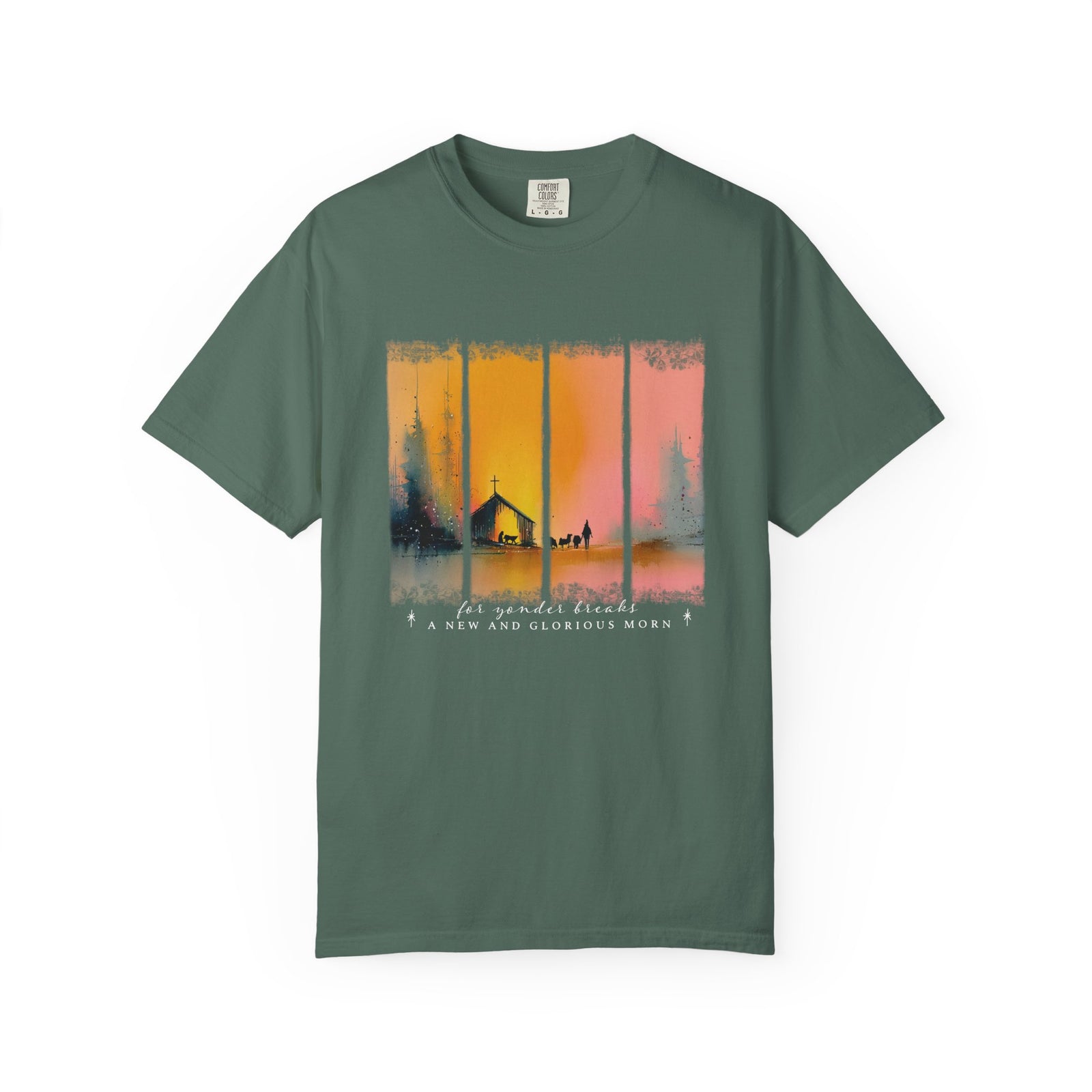 For Yonder Breaks a New & Glorious Morn Christmas T-Shirt Christian Graphic Tee