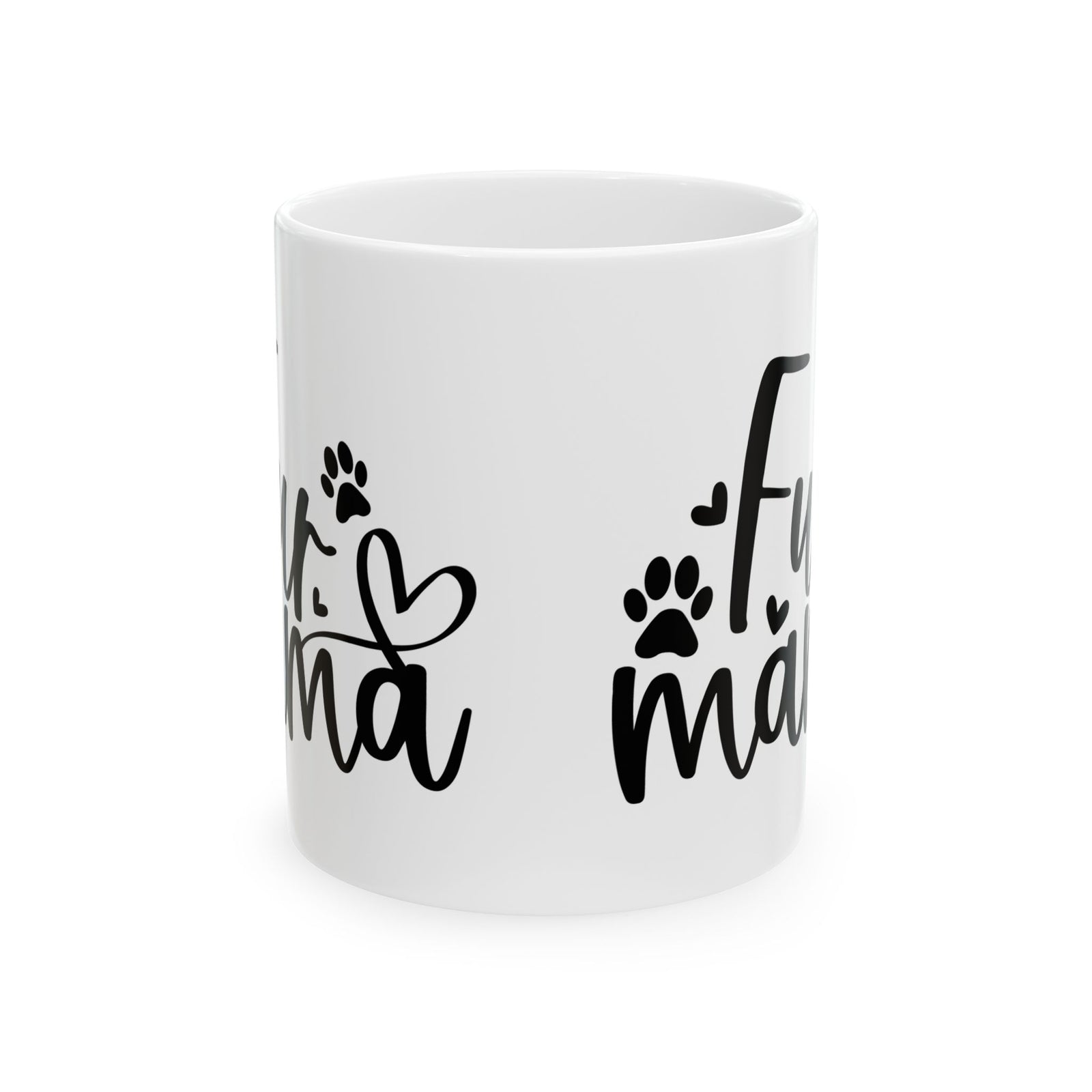 Fur Mama Paw Print Dog & Cat Lovers Cute Ceramic Mug Coffee Cup (11oz & 15oz)