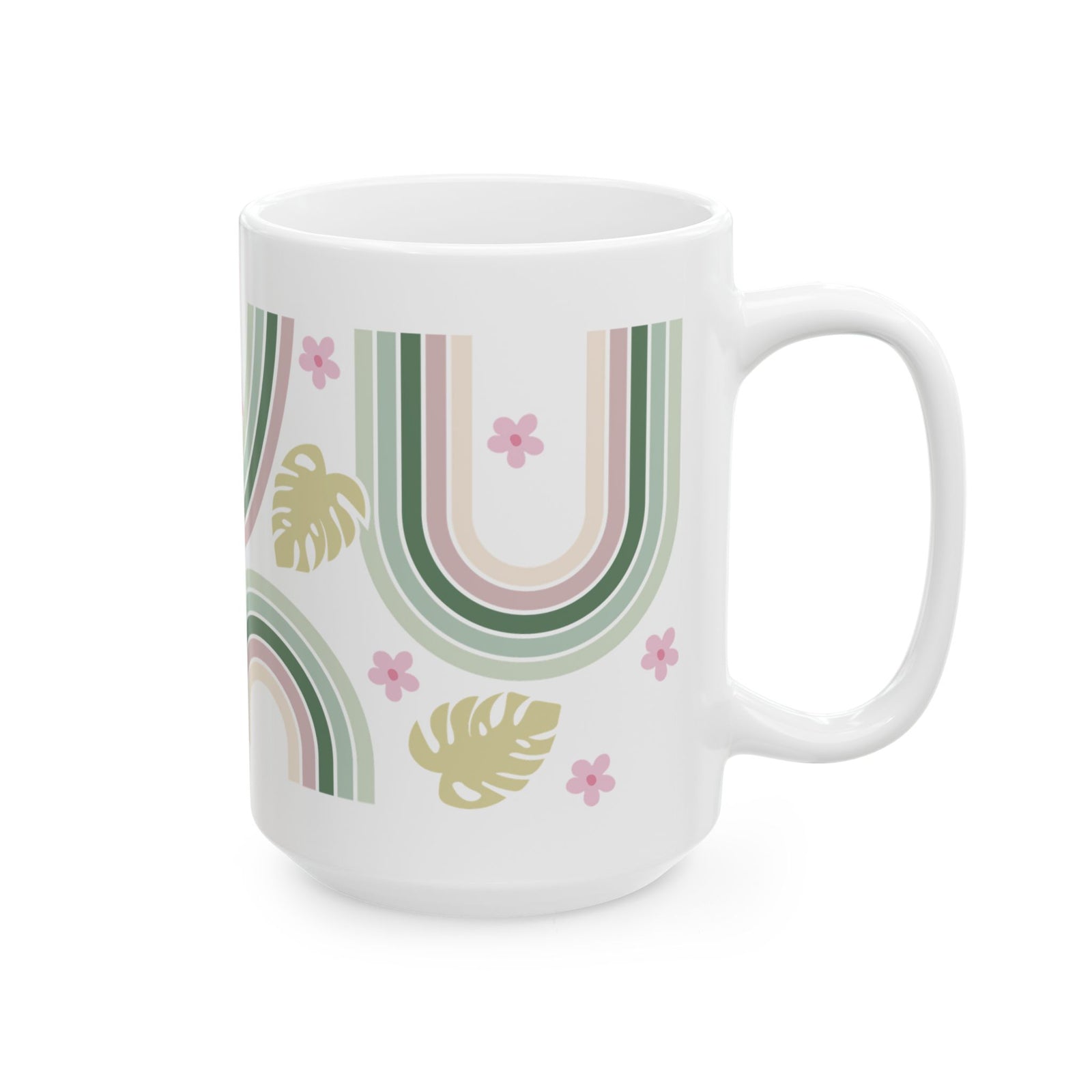 Retro In Bloom Cute Ceramic Mug Coffee Cup (11oz & 15oz)