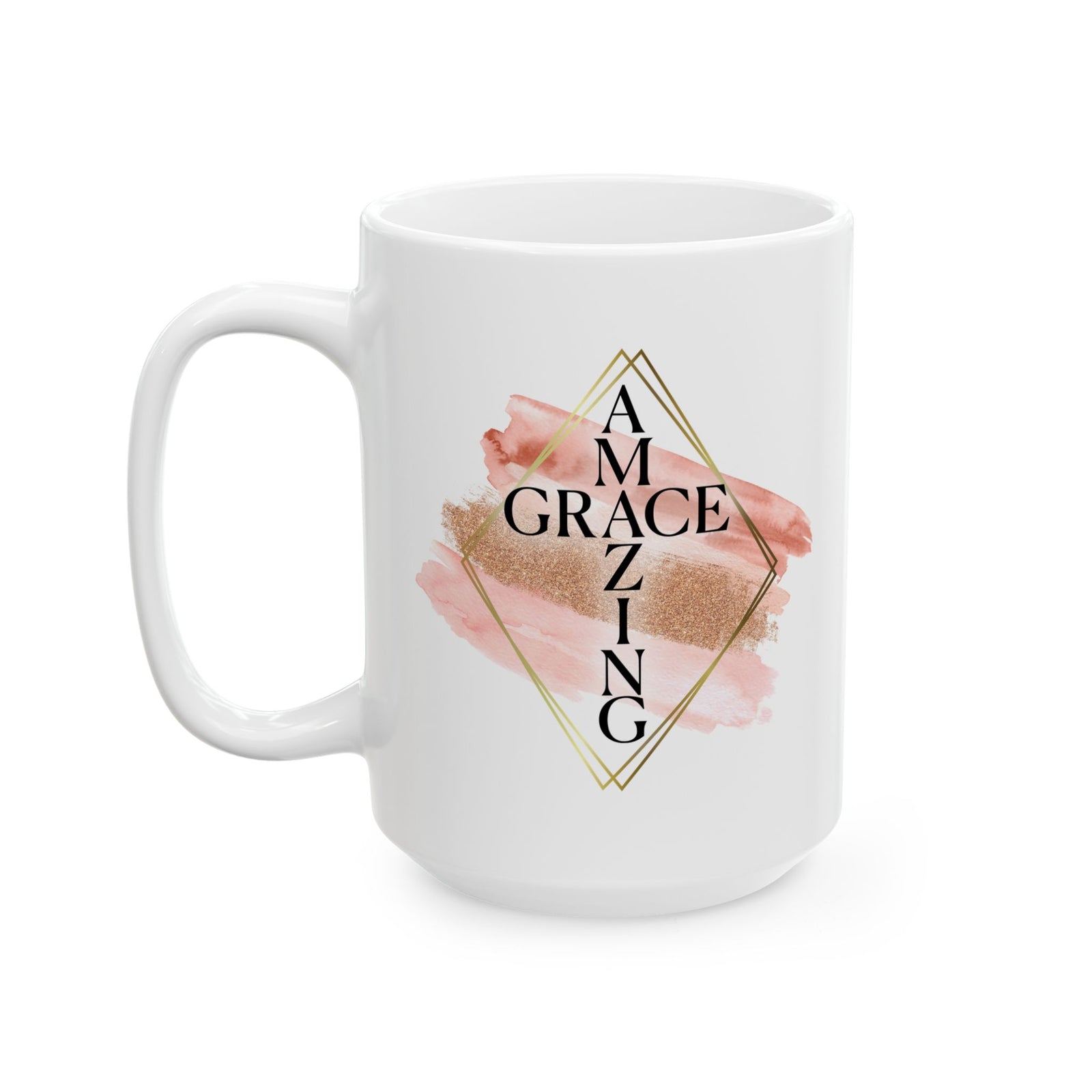 Amazing Grace Christian Mug — Pink Watercolor Coffee Cup (11oz, 15oz) - Sydney So Sweet