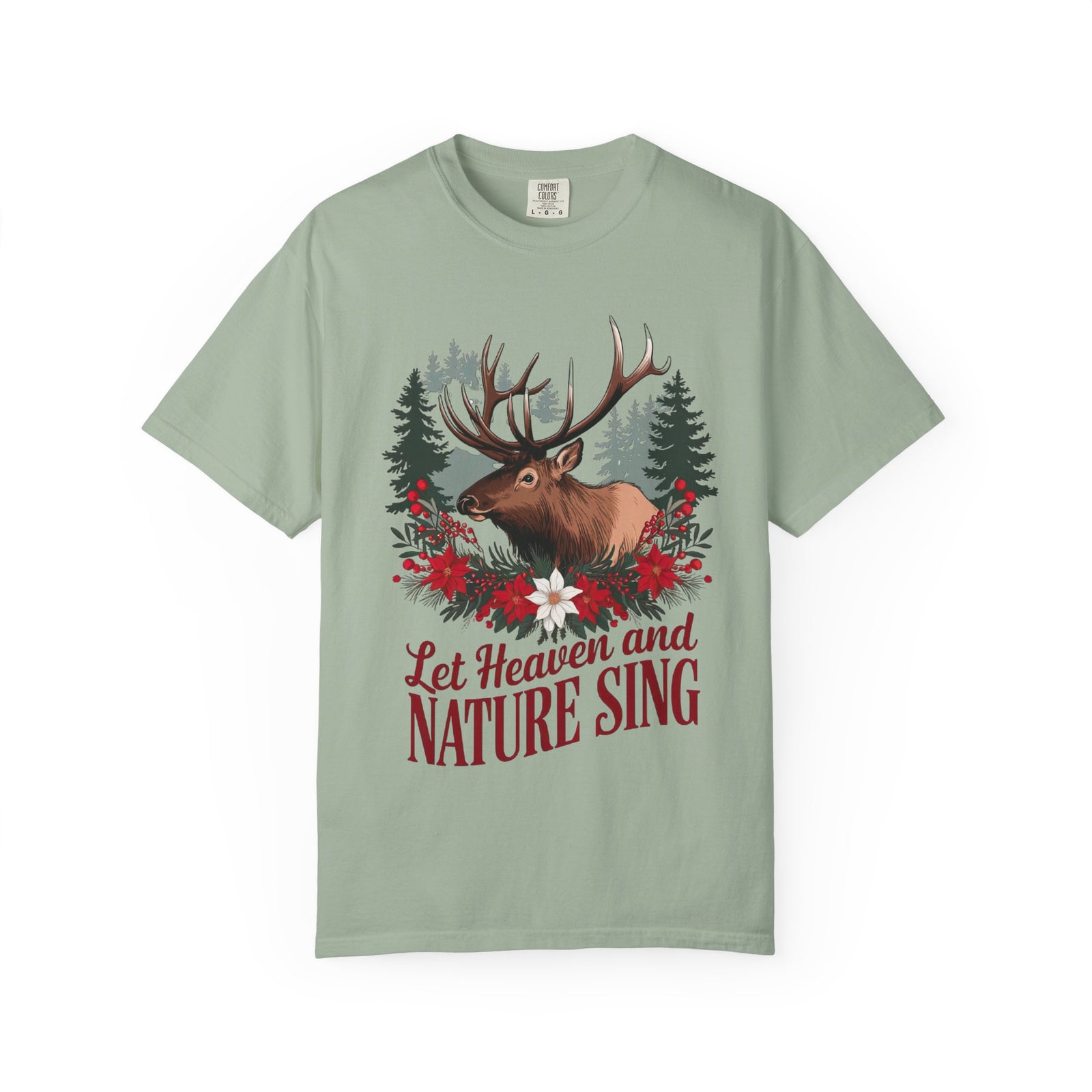 Let Heaven & Nature Sing Wilderness Christmas T-Shirt Christian Graphic Tee