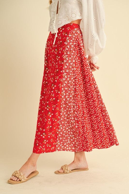 Aemi + Co Floral Elastic Waist Maxi Skirt - Sydney So Sweet