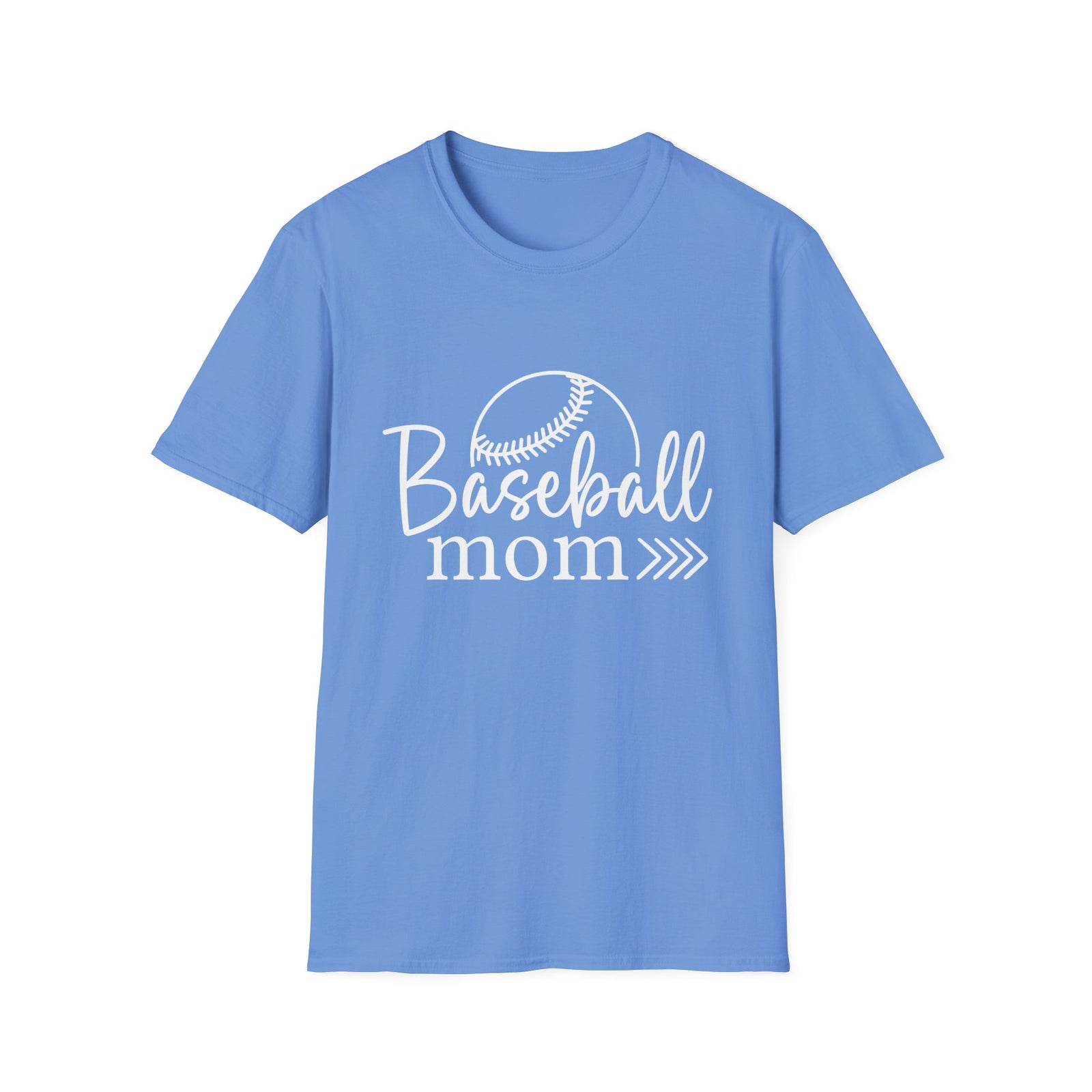 Baseball Mom Classic Graphic T-Shirt Cute Sports Mom Tee (12 Team Colors)