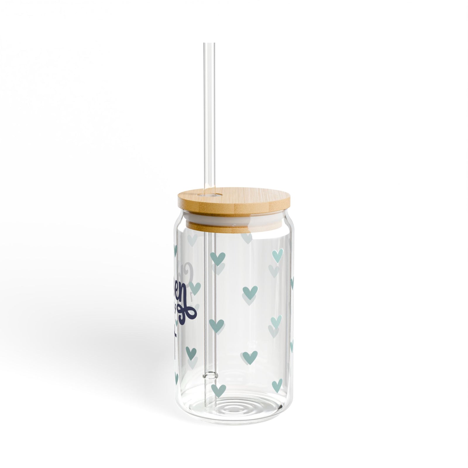 Chosen 1 Peter 2:9 Heart Sipper Glass 16oz — Reusable Drink Jar with Lid & Straw - Sydney So Sweet