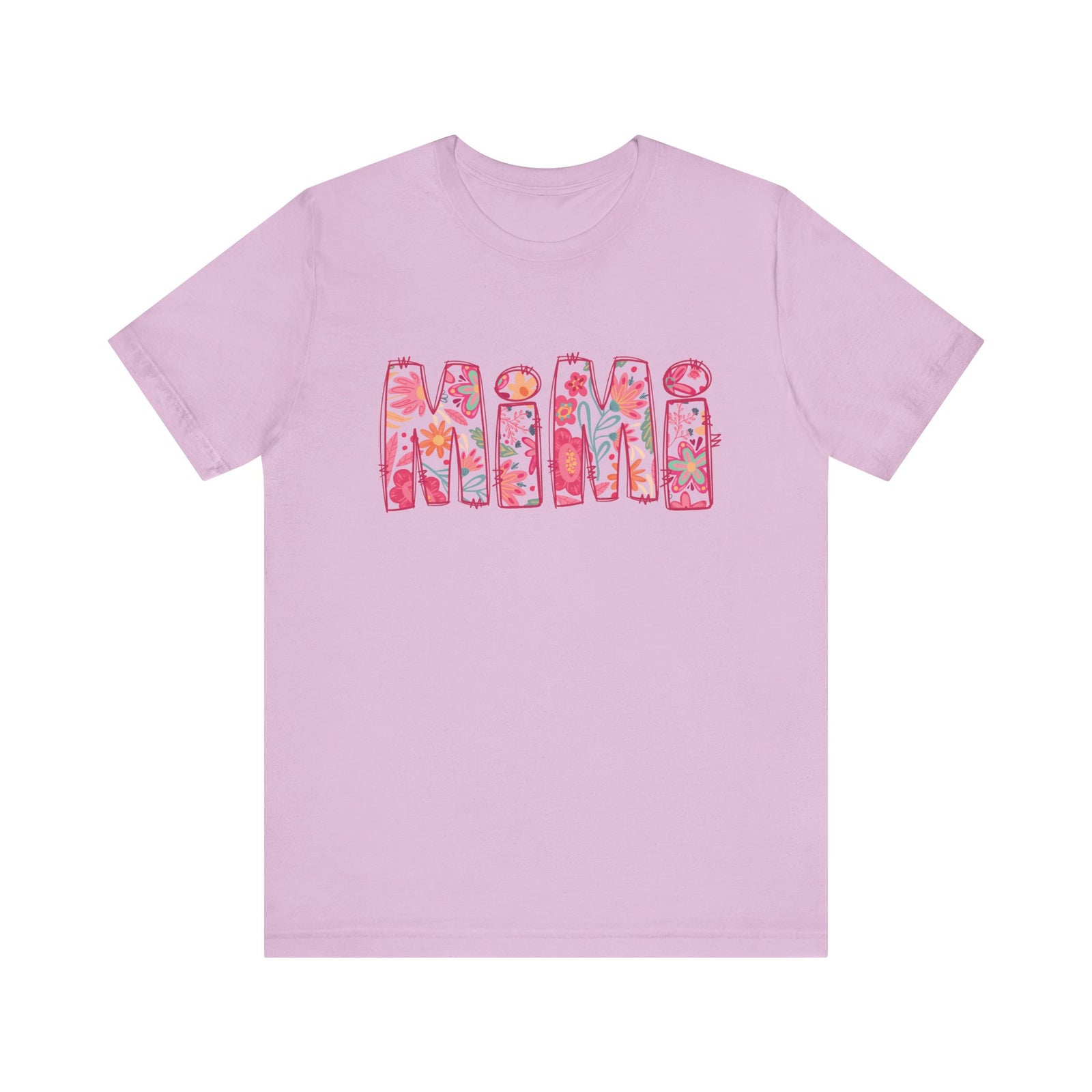 Mimi Boho Pink Floral Graphic T‑Shirt Flower Pattern Grandmother Tee