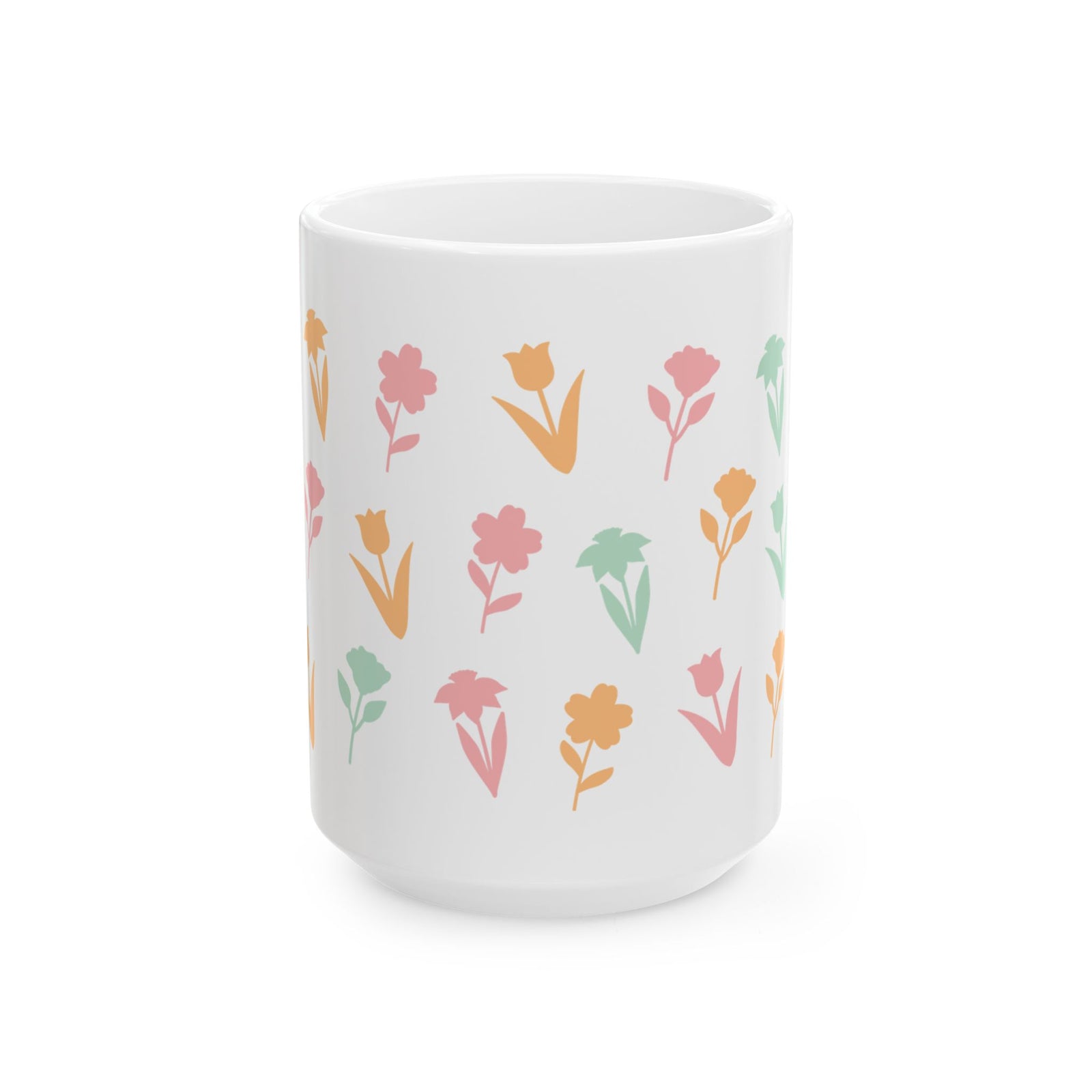 Spring Floral Cute Ceramic Mug Coffee Cup (11oz & 15oz)