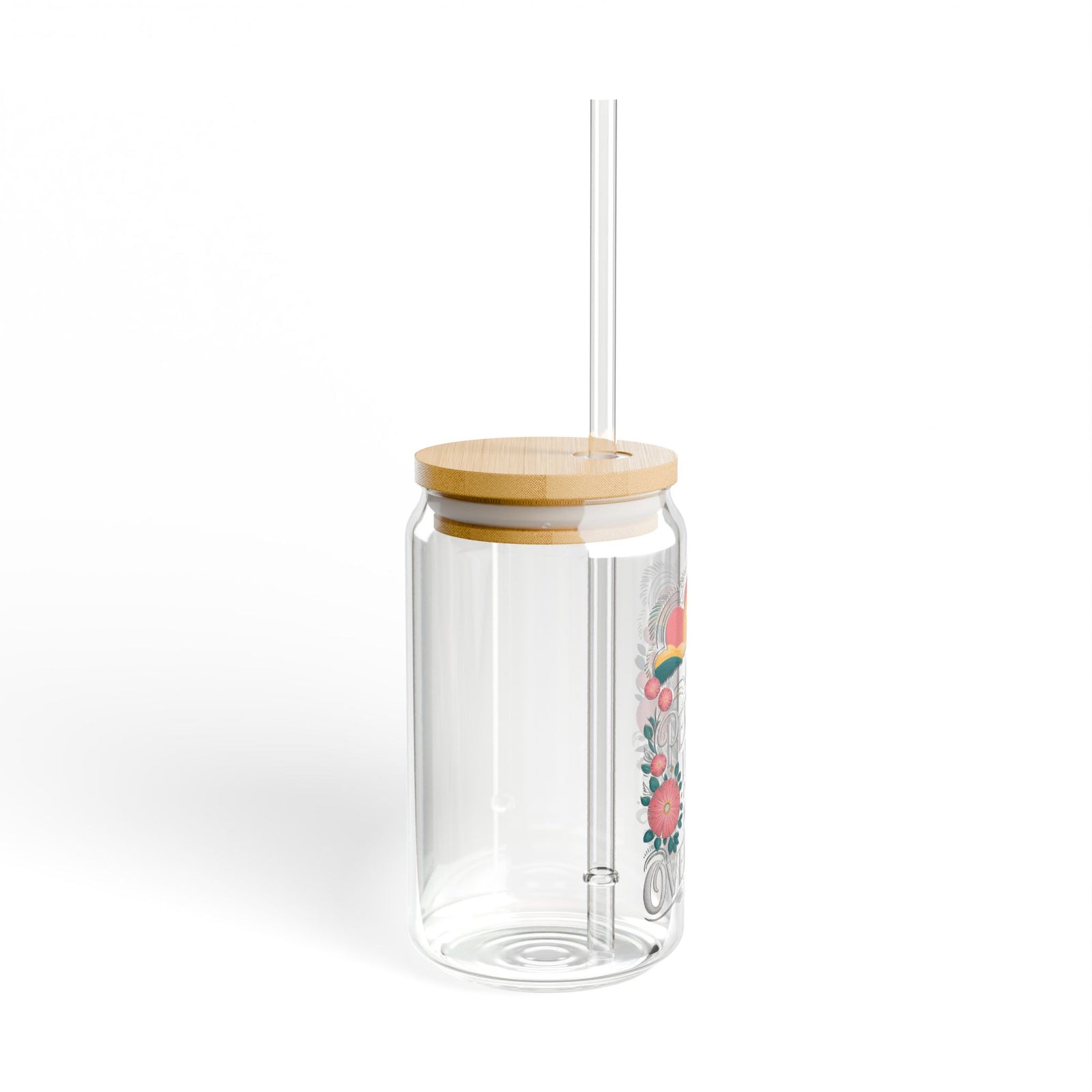 His Perfect Love Could Not be Overcome Christian Sipper Glass 16oz Reusable Drink Jar with Lid & Straw