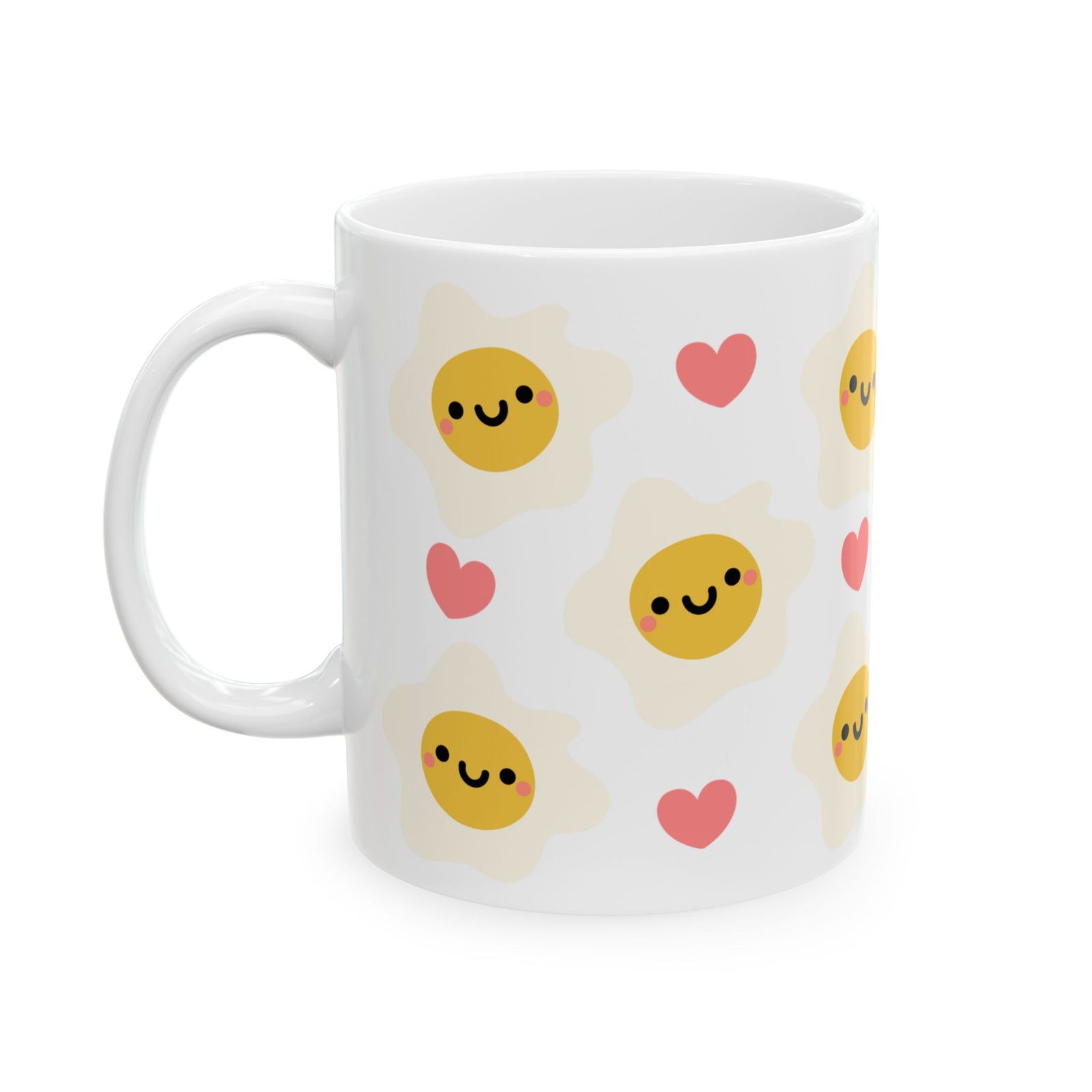 Kawaii Eggs Sunny Side Up Cute Ceramic Mug Coffee Cup (11oz & 15oz)
