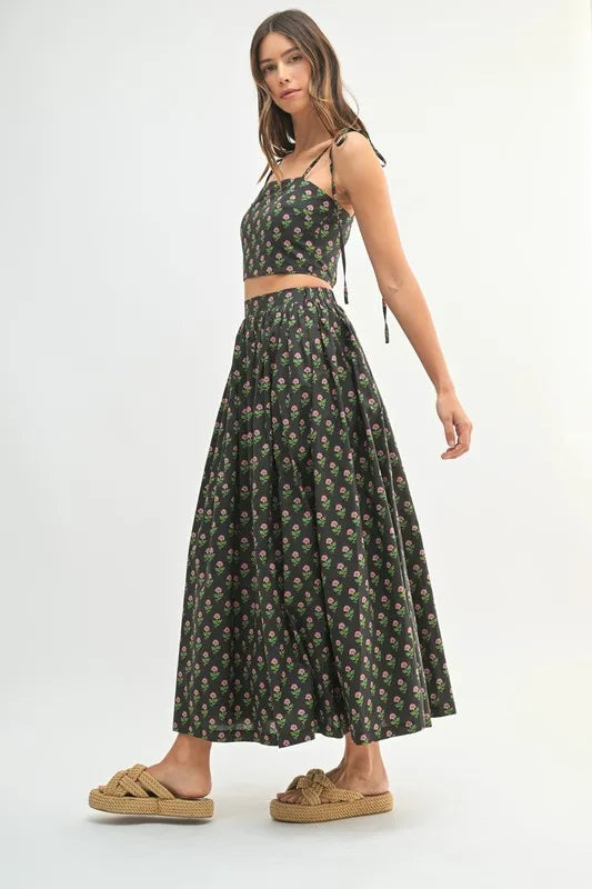 MABLE Floral Crop Top and Skirt Set - Sydney So Sweet