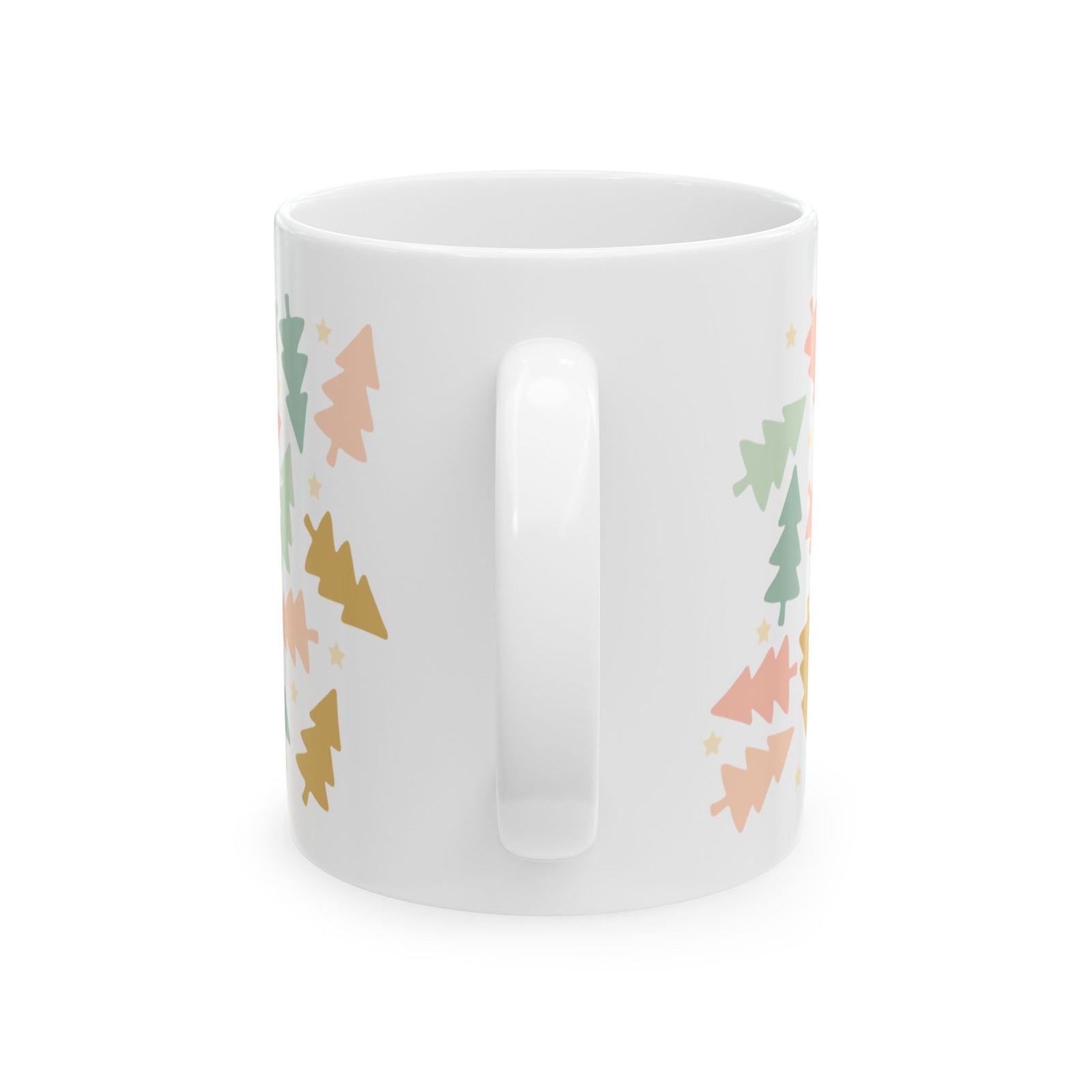 Vintage Christmas Trees Ceramic Mug Coffee Cup (11oz & 15oz)