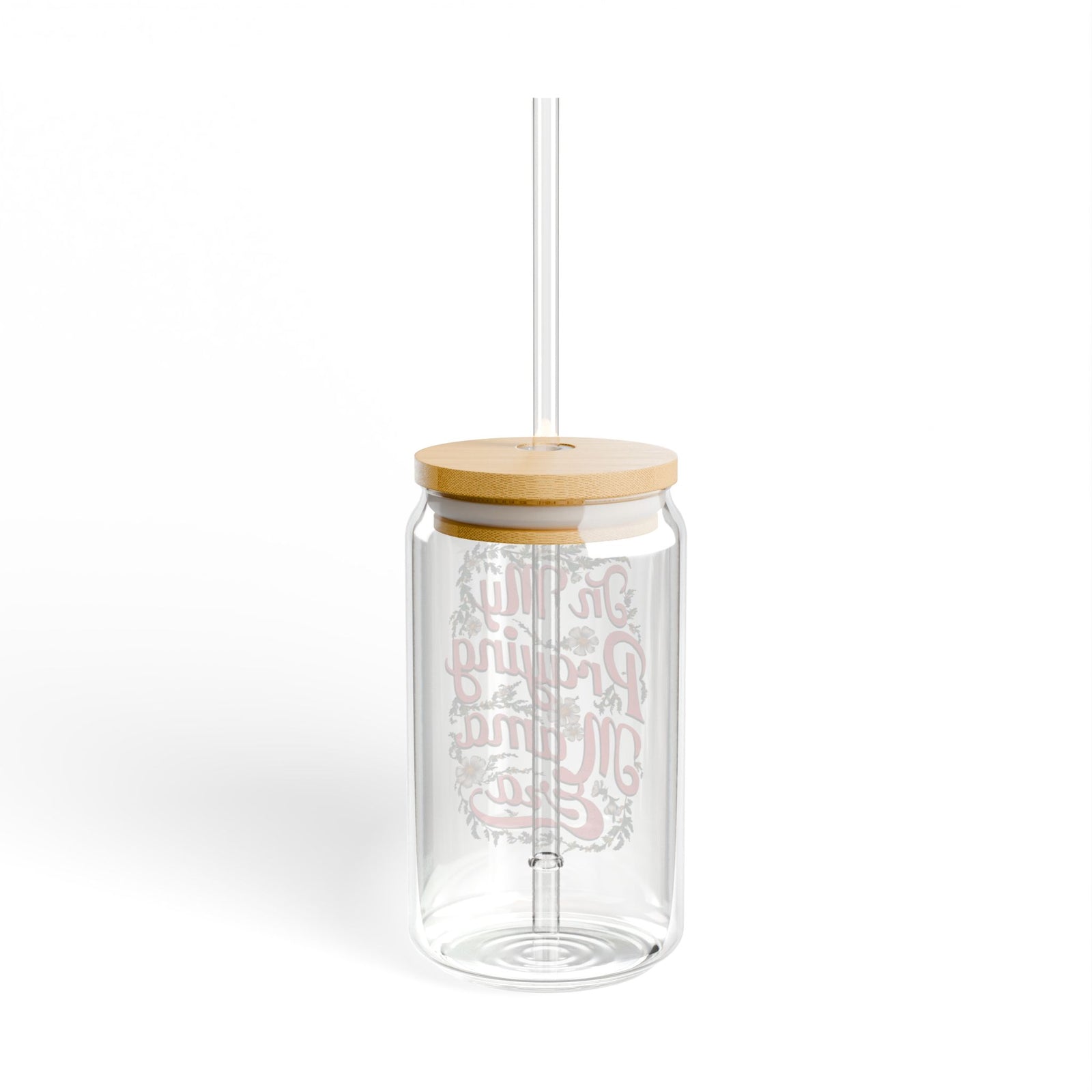 In My Praying Mama Era Sipper Glass 16oz Reusable Drink Jar with Lid & Straw