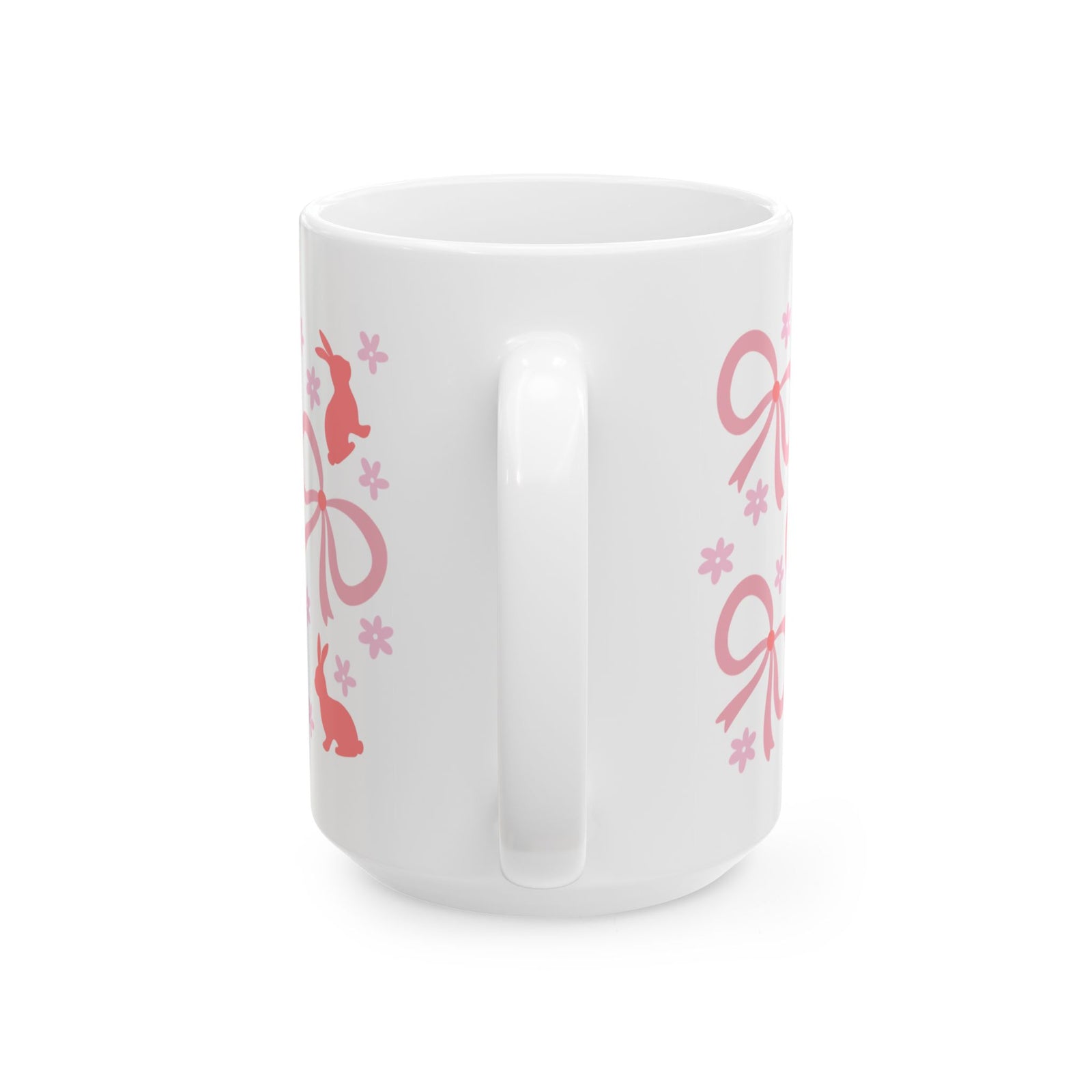 Pink Bunny Bows Cute Ceramic Mug Coffee Cup (11oz & 15oz)