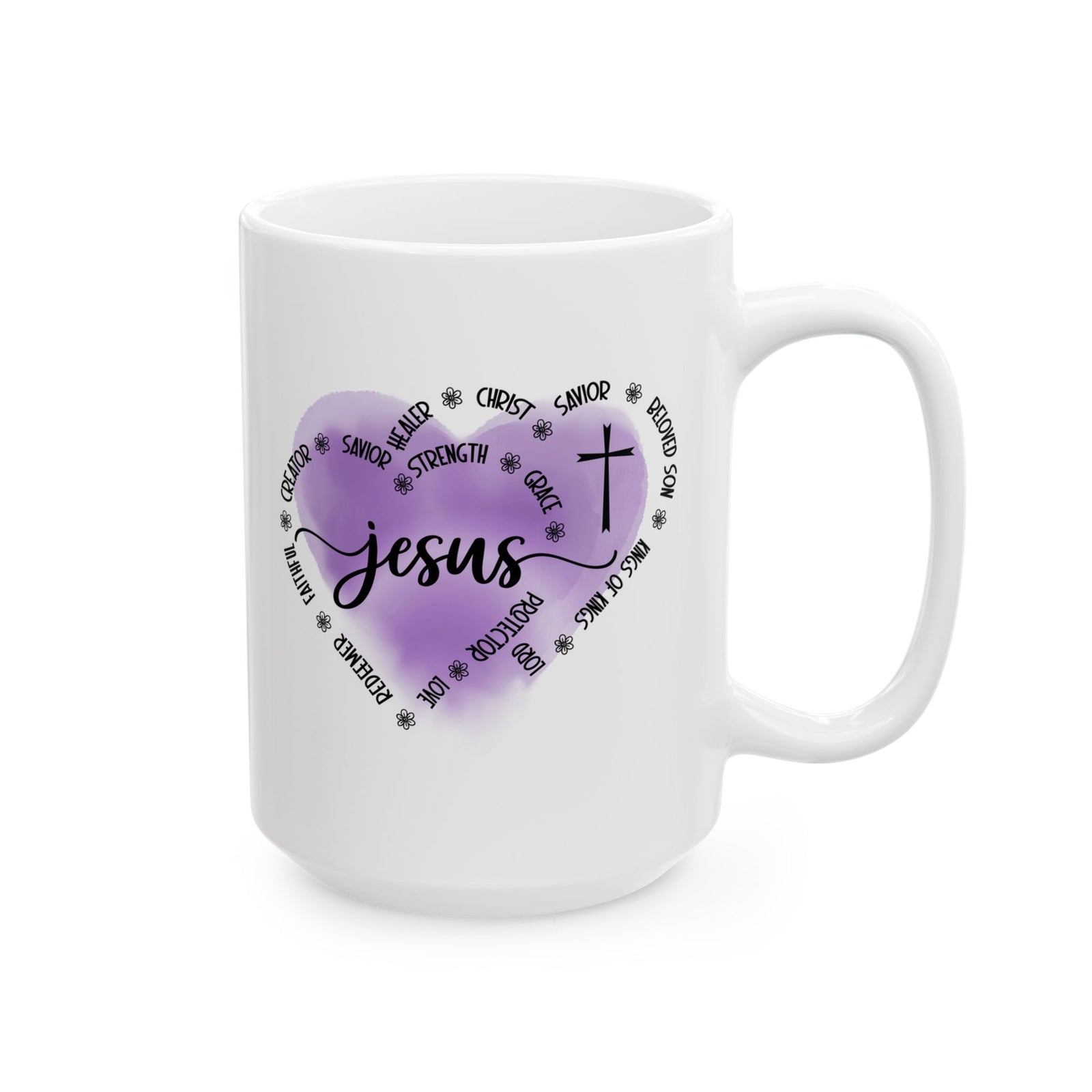 Jesus King of Kings - Christian Cross Coffee Cup (11oz & 15oz) - Sydney So Sweet