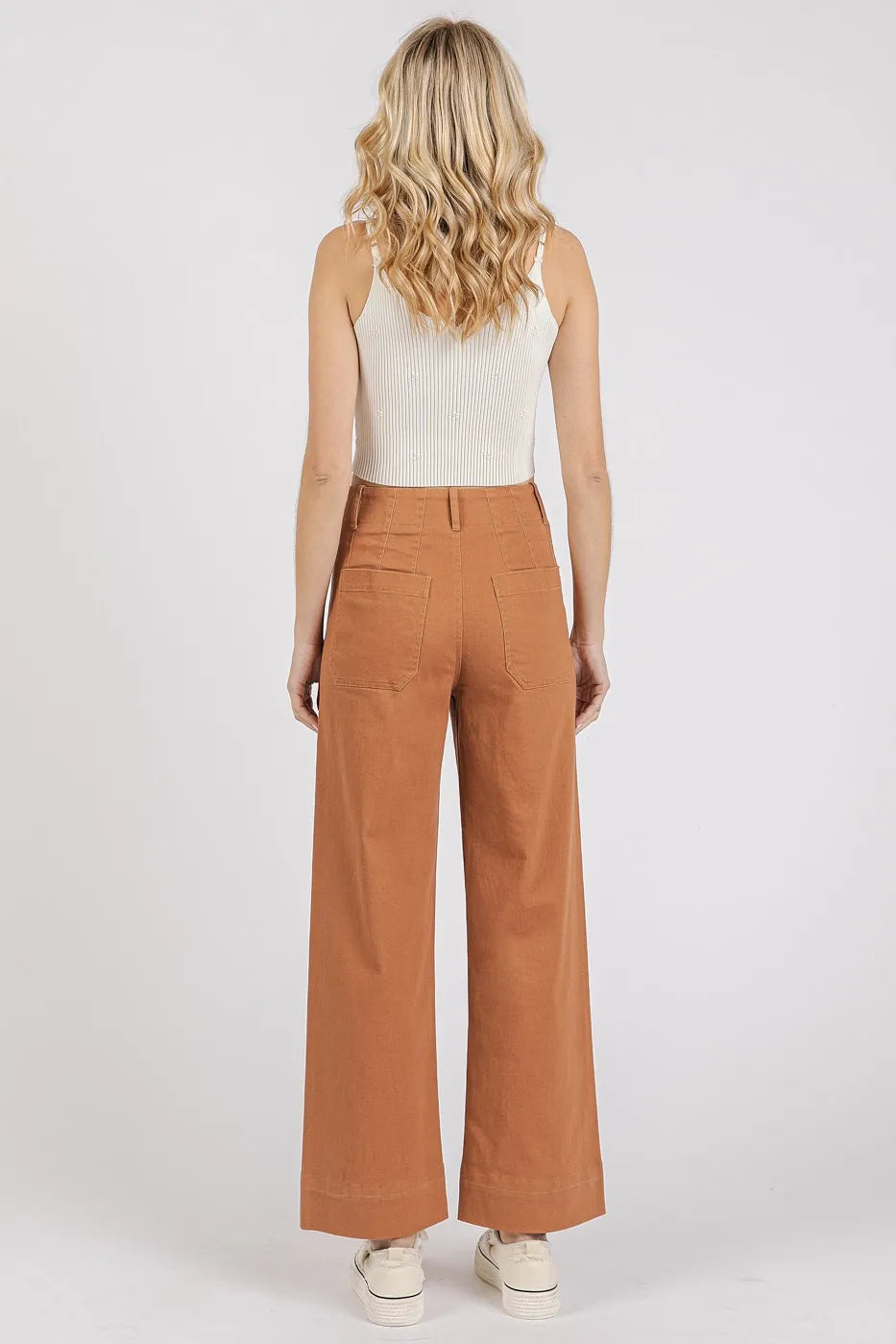 Mittoshop Twill Patch Pocket High Rise Wide Leg Pants - Sydney So Sweet