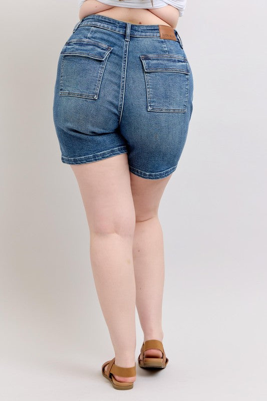 Judy Blue Full Size High Rise Denim Shorts Plus Size - Sydney So Sweet