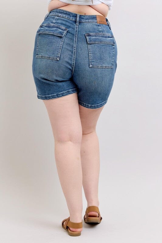 Judy Blue Full Size High Rise Denim Shorts Plus Size - Sydney So Sweet