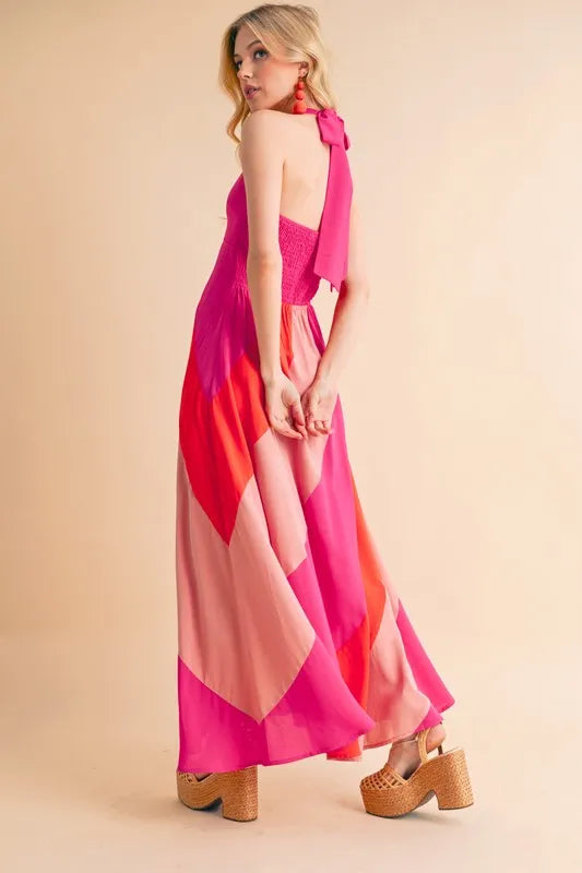 Aemi+Co Color Block Sleeveless Maxi Dress - Sydney So Sweet