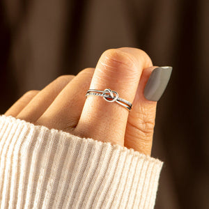 925 Sterling Silver Double-Layered Knot Ring - Sydney So Sweet