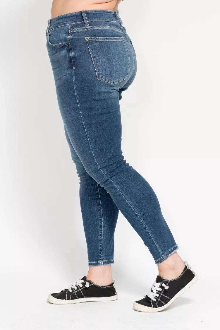 Judy Blue Full Size High Rise Button Fly Skinny Jeans Plus Size - Sydney So Sweet
