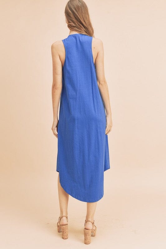 Aemi + Co Front Pleat Detail V-Neck Sleeveless Midi Dress - Sydney So Sweet