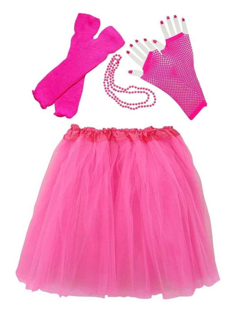 80s Tutu Costume Outfit for Toddlers & Little Girls - 4 Piece Dress Up Set - Sydney So Sweet