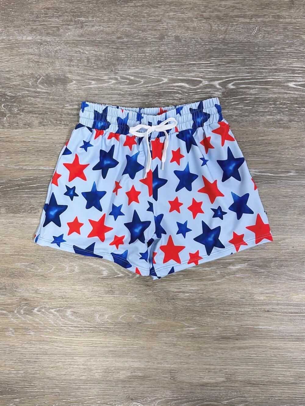 All-American Waves Boys Star Print Swim Shorts - Sydney So Sweet
