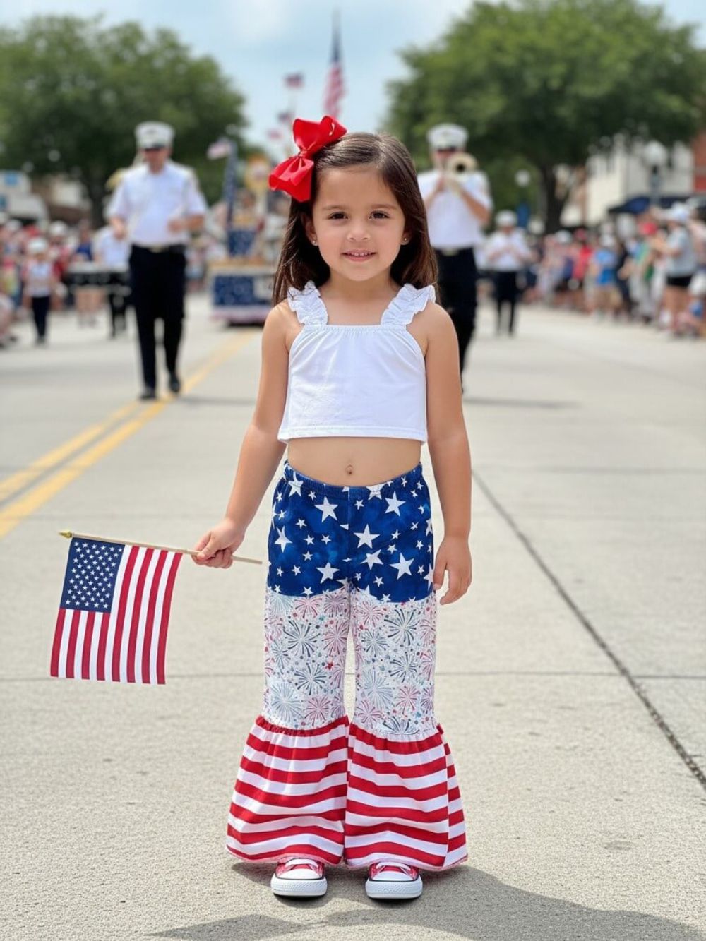 All American Girls Patriotic Bell Bottoms Outfit
