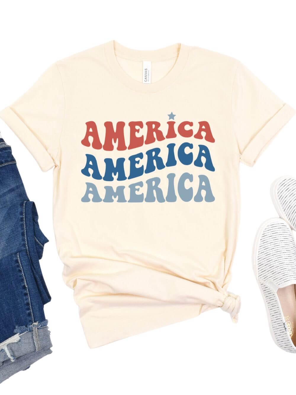 America America Retro Tee Patriotic 4th of July T-Shirt