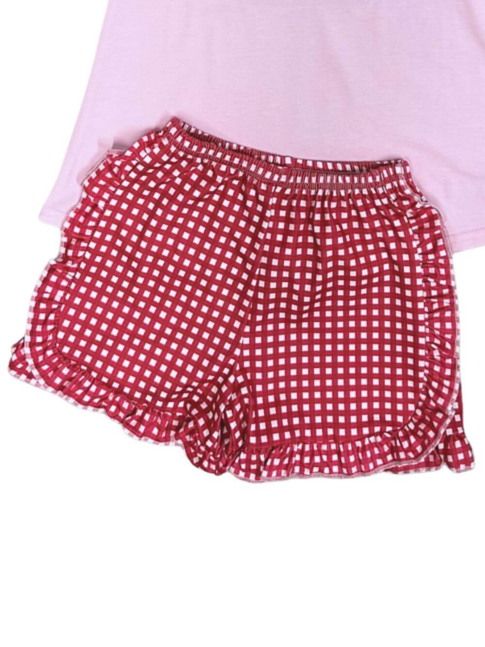 Apple and Books Girls School Outfit with Ruffle Shorts - Sydney So Sweet